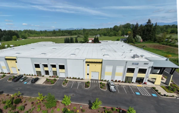 Aerial view of the Lake Tapps Boat & RV Center building